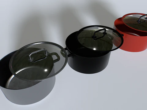 Cooking pot set 1 3D Model