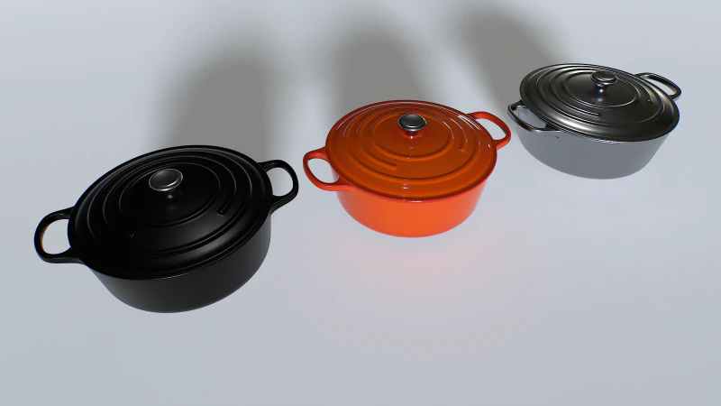 Cooking pot set 2 3D Model .c4d .max .obj .3ds .fbx .stl .blend