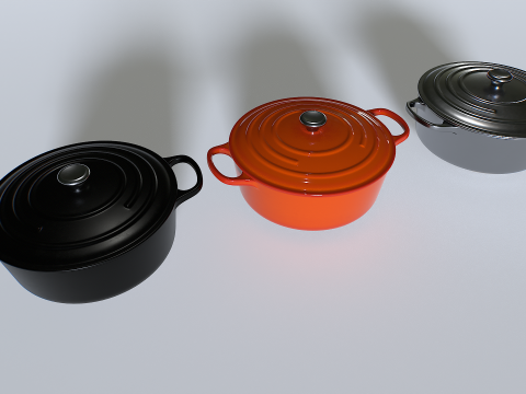 Cooking pot set 2 3D Model