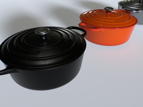 Cooking pot set 2 3D Model