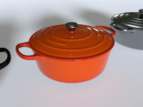 Cooking pot set 2 3D Model