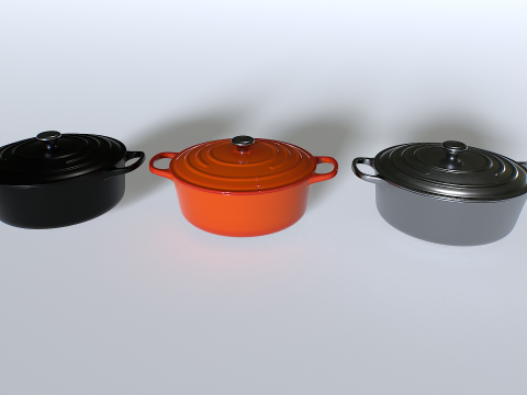 Cooking pot set 2 3D Model