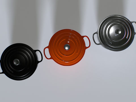 Cooking pot set 2 3D Model