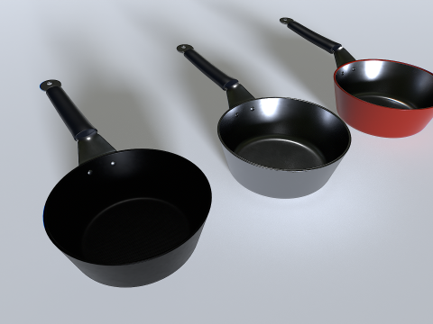 Cooking pot set 3 3D Model