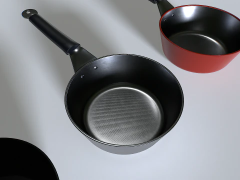 Cooking pot set 3 3D Model
