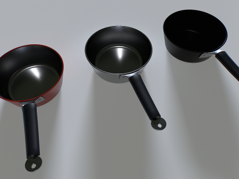 Cooking pot set 3 3D Модель