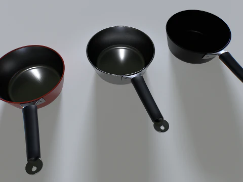 Cooking pot set 3 3D Model