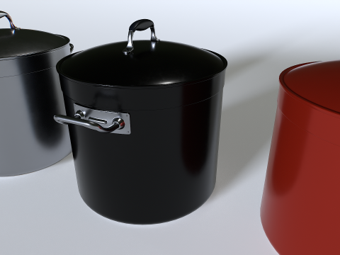 Cooking pot set 4 3D 모델