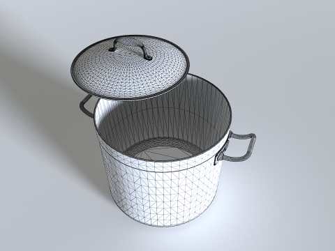 Cooking pot set 4 3D 모델