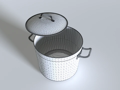 Cooking pot set 4 3D Model