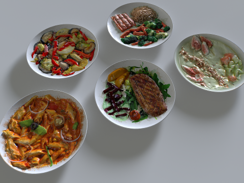 Food In a plate pack 2 3D Model