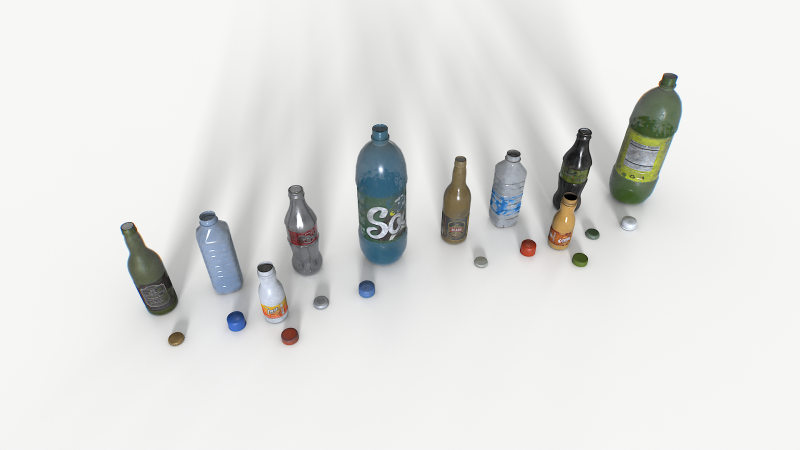 Plastic bottles trash junk Modèle 3D .c4d .max .obj .3ds .fbx .stl .blend
