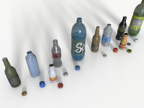 Plastic bottles trash junk Modèle 3D