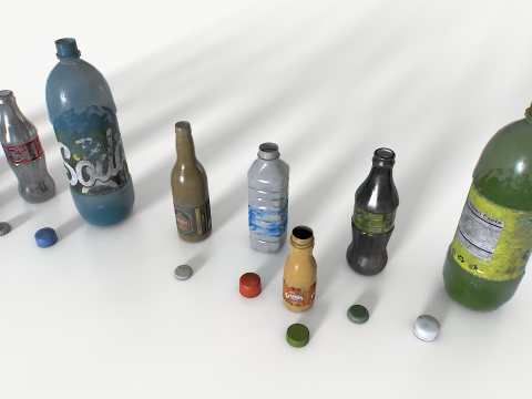 Plastic bottles trash junk Modèle 3D