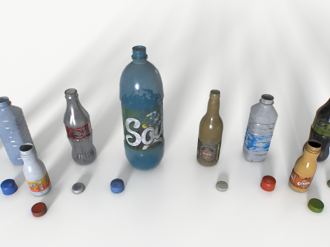 Plastic bottles trash junk Modèle 3D