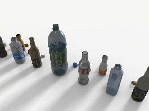 Plastic bottles trash junk Modèle 3D
