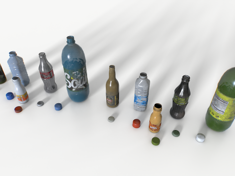 Plastic bottles trash junk Modèle 3D