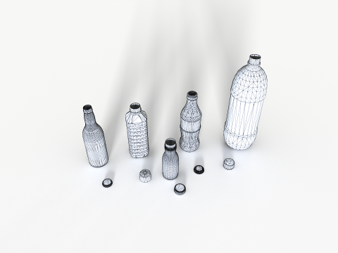 Plastic bottles trash junk Modèle 3D