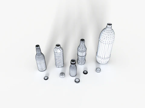 Plastic bottles trash junk 3D Model