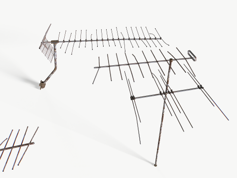 Rusty Old Tv antennas pack 2 3D Model