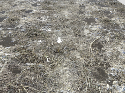 Muddy terrain and puddles 4 PBR CG テクスチャ