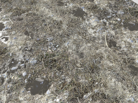 Muddy terrain and puddles 4 PBR CG テクスチャ