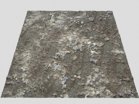 Muddy terrain and puddles 4 PBR CG テクスチャ