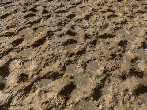 Muddy Terrain and Puddles 5 PBR CG テクスチャ