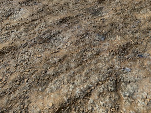 Muddy Terrain and Puddles 5 PBR CG テクスチャ