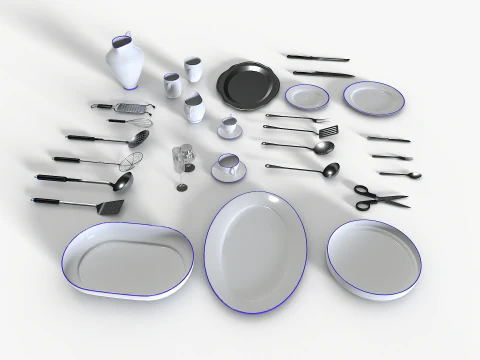 Conjunto de utens&iacute;lios de cozinha 1 Modelo 3D