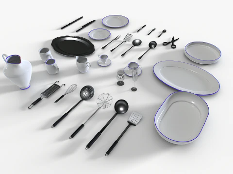 Conjunto de utens&iacute;lios de cozinha 1 Modelo 3D