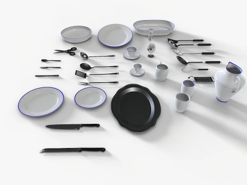 Conjunto de utens&iacute;lios de cozinha 1 Modelo 3D