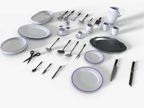 Conjunto de utens&iacute;lios de cozinha 1 Modelo 3D