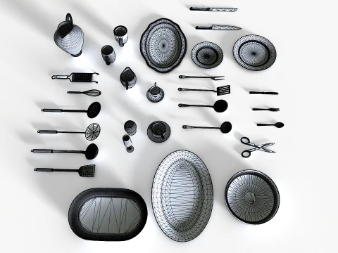 Conjunto de utens&iacute;lios de cozinha 1 Modelo 3D