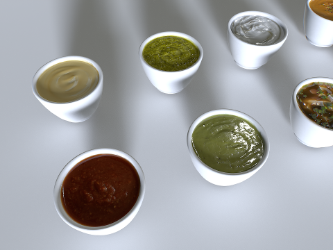 Food In a plate sauces pack 3Dモデル