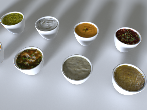 Food In a plate sauces pack 3Dモデル
