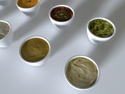 Food In a plate sauces pack 3Dモデル