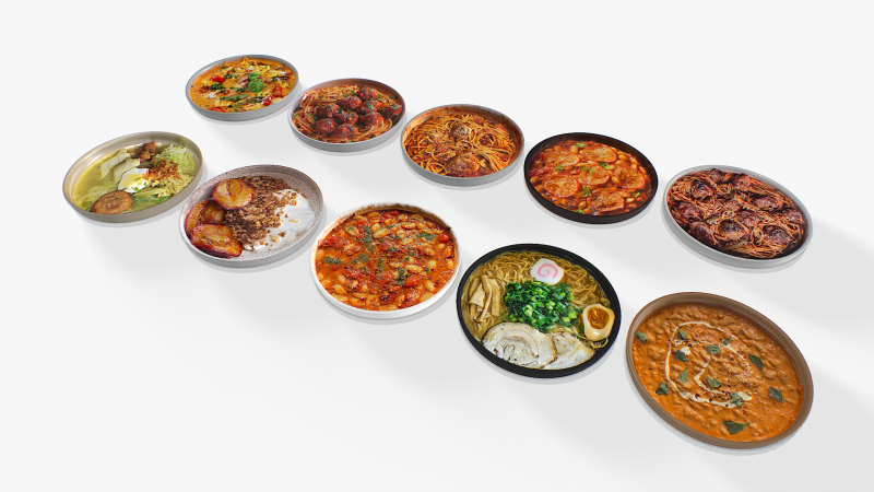 Food In a plate pack 3 3D 模型 .c4d .max .obj .3ds .fbx .stl .blend 