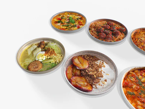 Food In a plate pack 3 3D Model