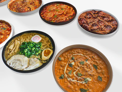Food In a plate pack 3 3D Model