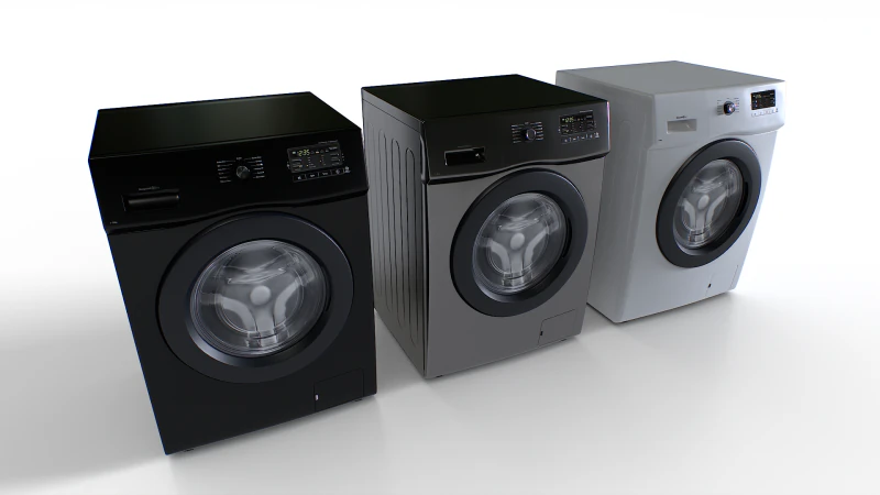 Washing Machine Set 2 3D Model .c4d .max .obj .3ds .fbx .stl .blend