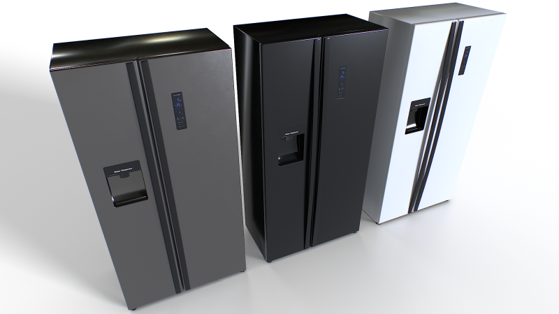 American fridge set 3D Модель .c4d .max .obj .3ds .fbx .stl .blend 