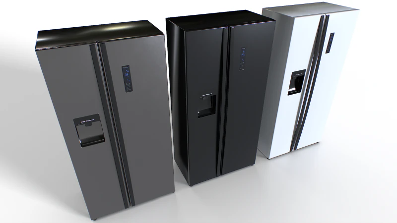 American fridge set 3D Model .c4d .max .obj .3ds .fbx .stl .blend