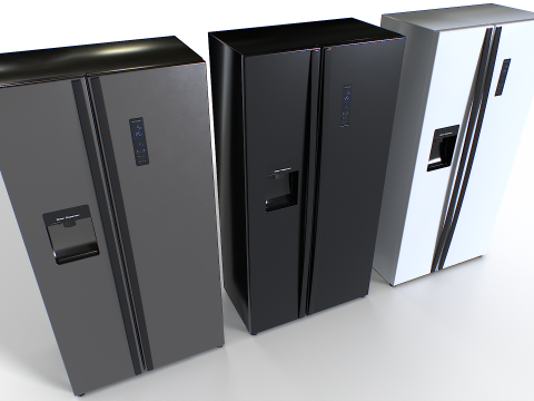 American fridge set Model 3D