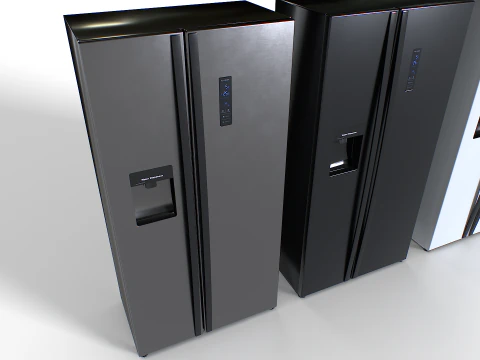 American fridge set 3D Model