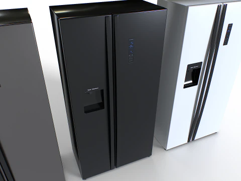 American fridge set 3D Model