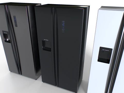 American fridge set 3D Model