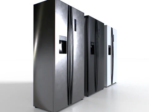 American fridge set 3D Model