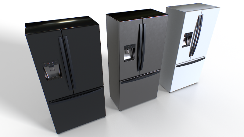 American fridge set 2 3D 模型 .c4d .max .obj .3ds .fbx .stl .blend 