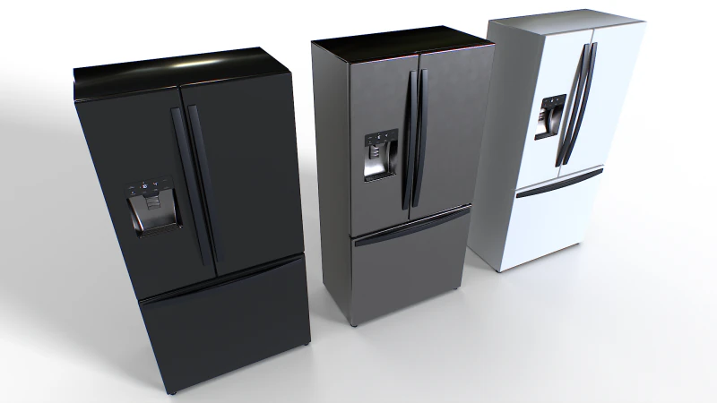 American fridge set 2 3D Model .c4d .max .obj .3ds .fbx .stl .blend 